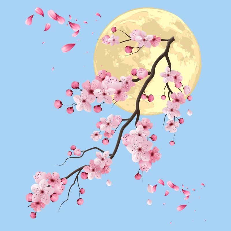 Full Moon with Cherry Blossom
