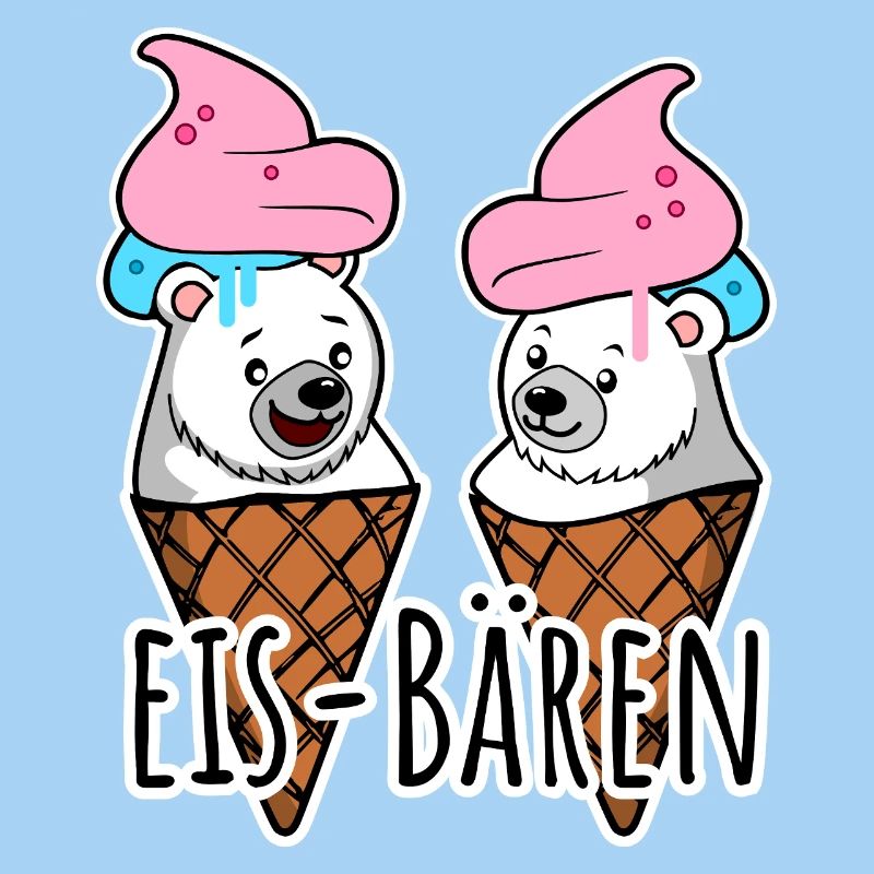 Zwei leckere Eis Bären an der Eisdiele