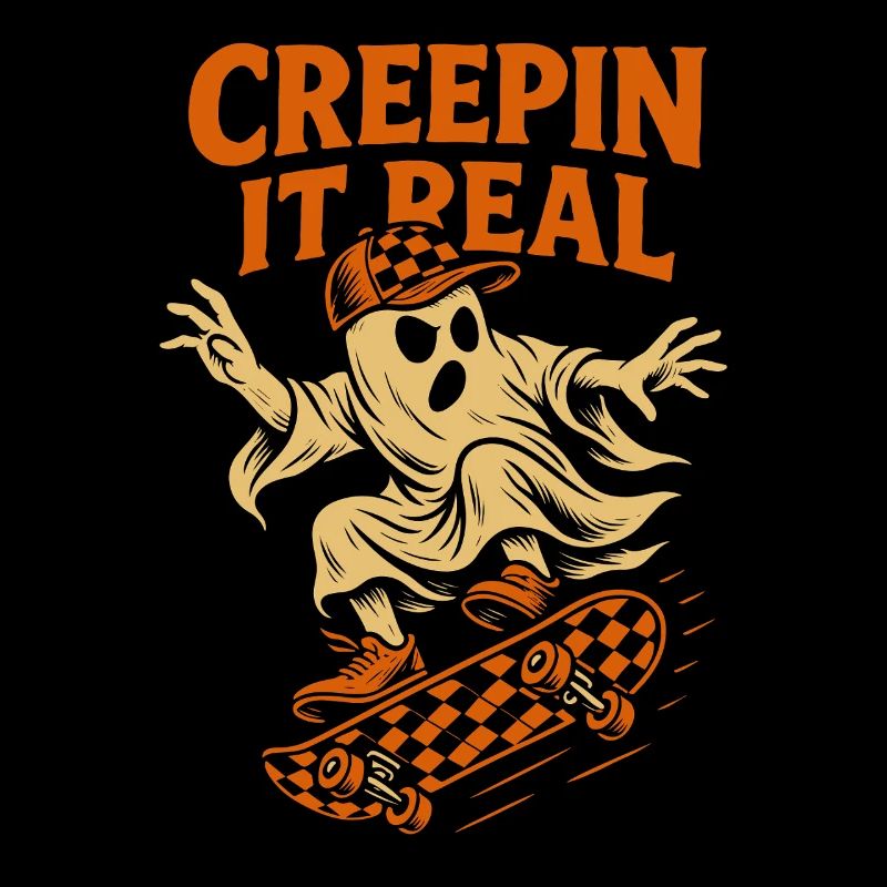 Creepin It Real Halloween Ghost Skateboard