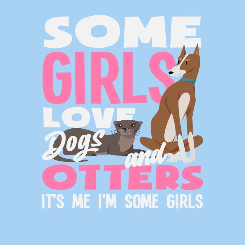 Mädchen Ich Bin Einige Hunde Seeotter Cartoon