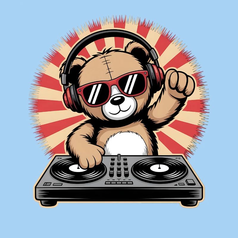 DJ Bär mit Kopfhörern