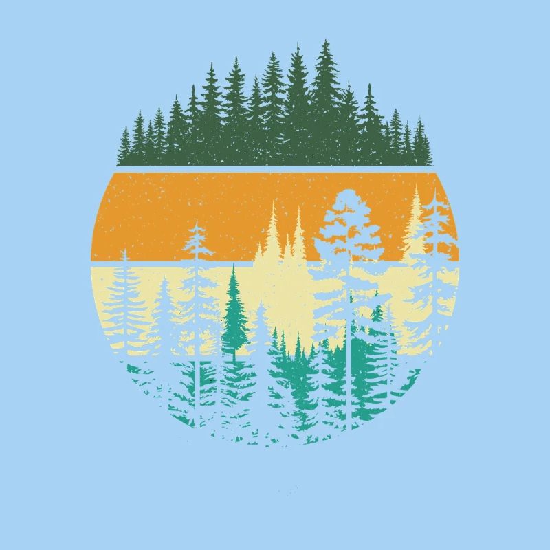 Retro Forest Nature Scene Outdoor Explorer