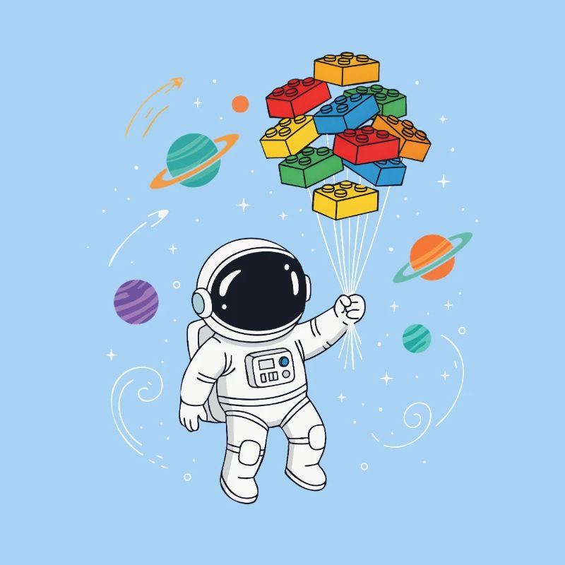 Astronaut Building Blocks Space Brick Builder