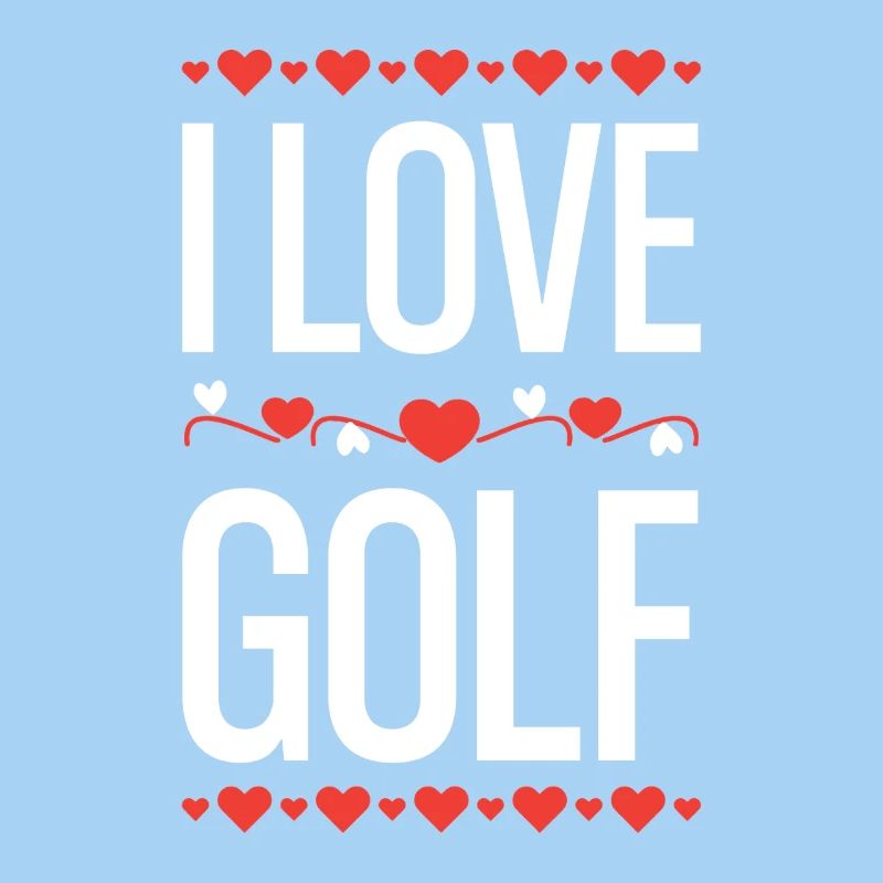 I Love Golf Heart Design