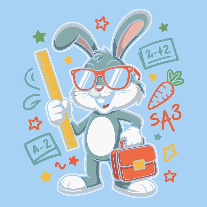Math Bunny Glasses Suitcase