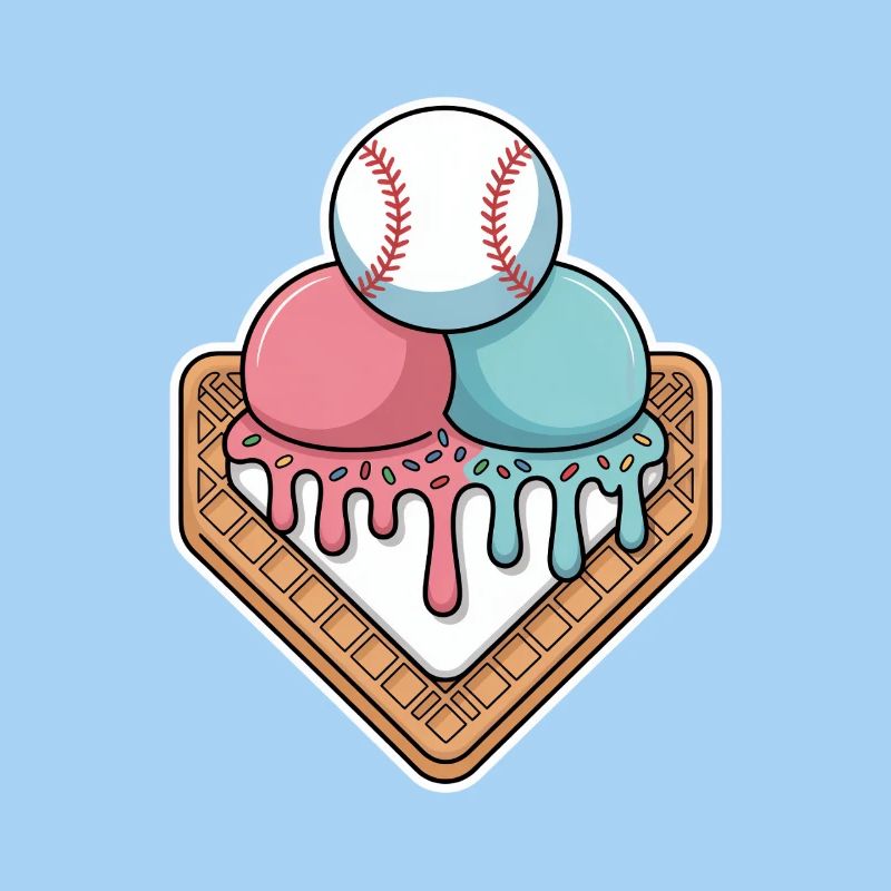 Baseball Eiscreme Home Plate Sommerlaune