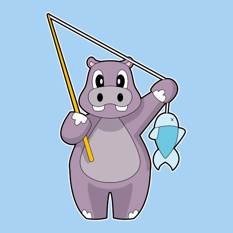Pêche au poisson hippopotame pêcheur