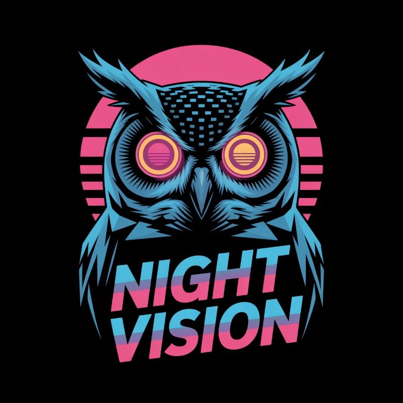 Night Vision Eule Retro Nacht Gaming