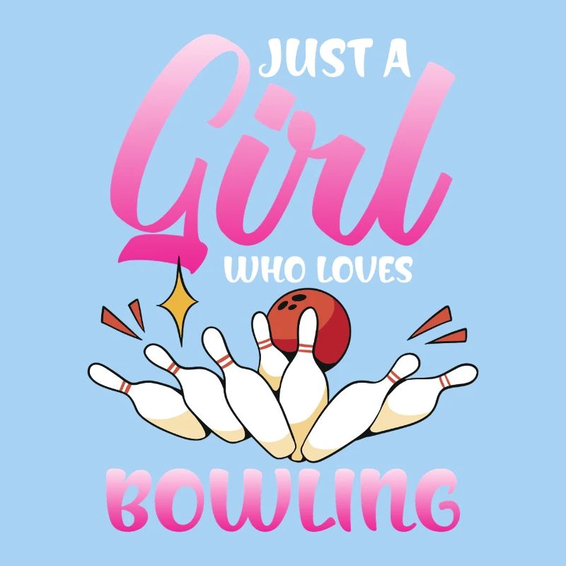 Mädchen liebt Bowling im Pink Gradient