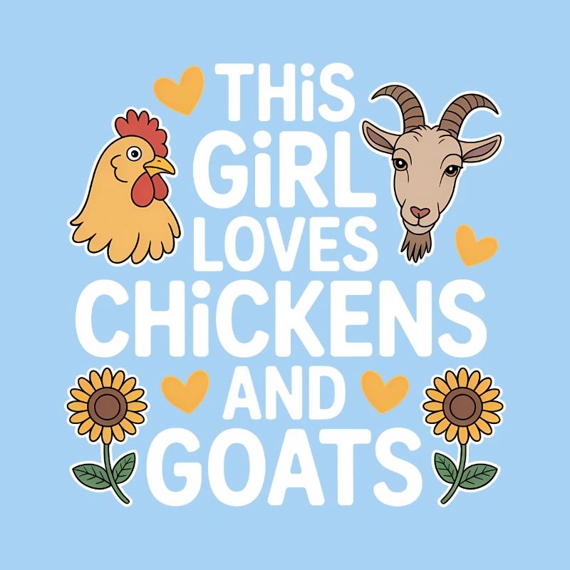 Poules, chèvres qui disent poulet, cadeau drôle de poulets.