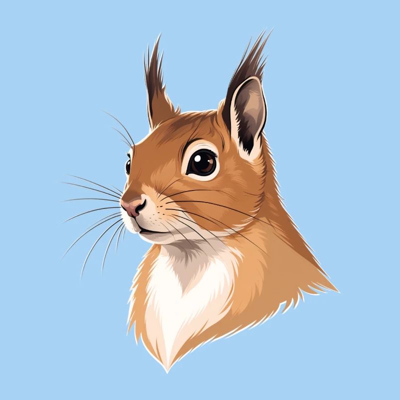Illustrierter Eichhörnchenkopf