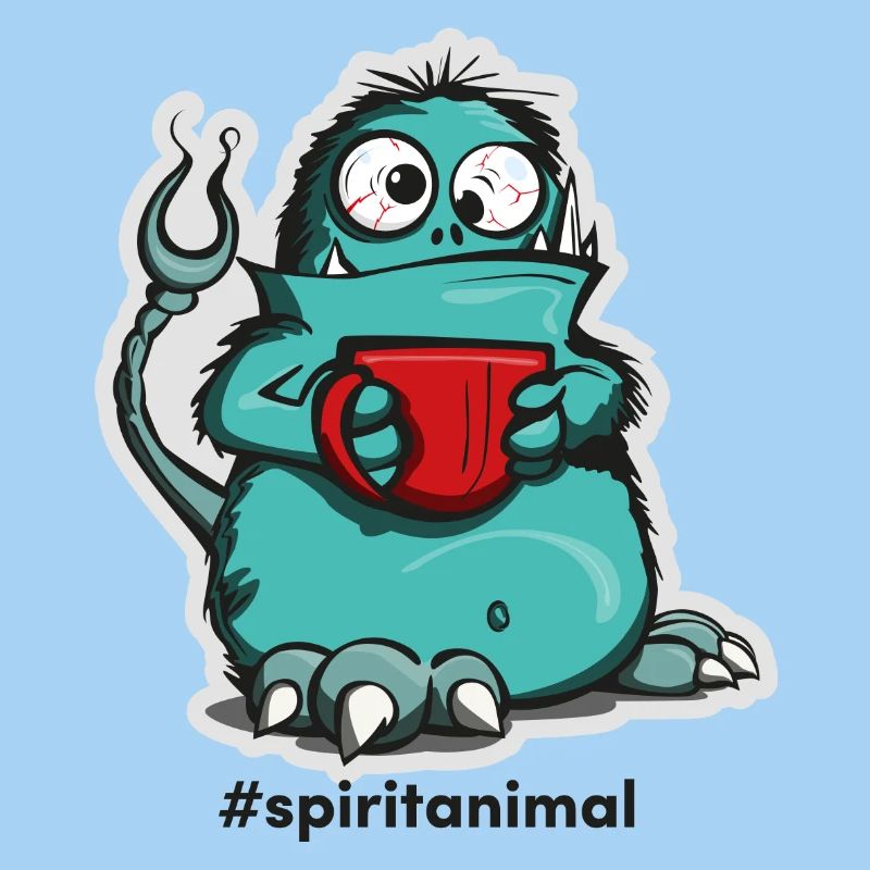 Kaffee-Monster im Comic-Stil