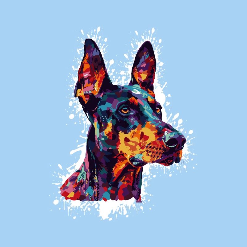 Tête de chien colorée