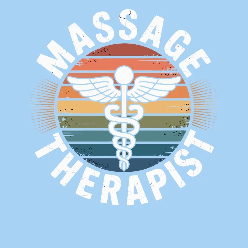 Retro Regenbogen Massage Logo