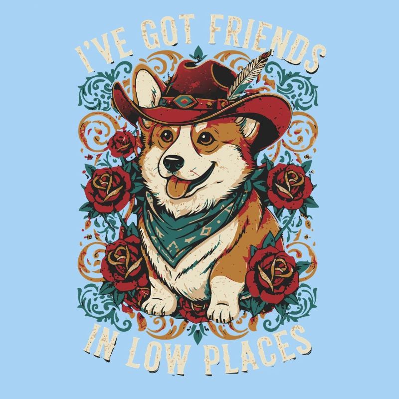 Cowboy Corgi Hund
