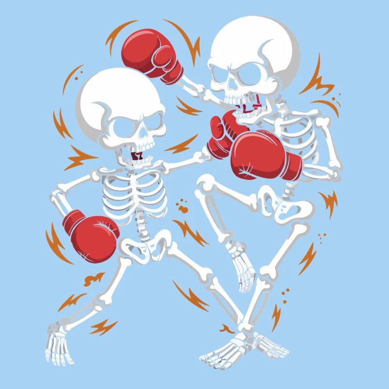 Boxing skeletons in bone rhythm