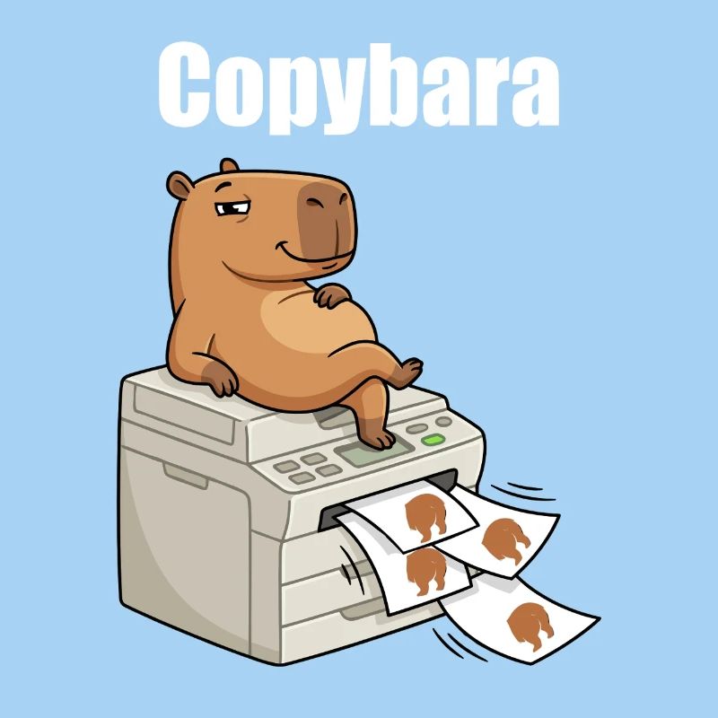 Copybara Capybara on Copier Office Humor