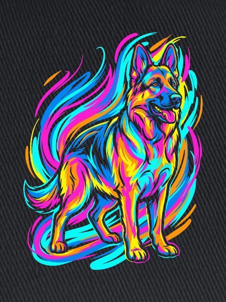 Bunter Schäferhund
