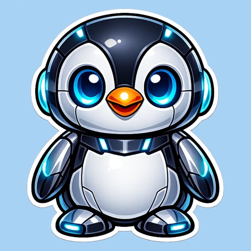 Futuristic penguin robot