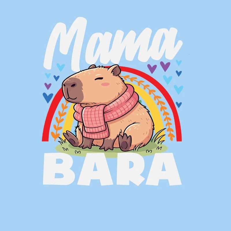 Boho Regenbogen Mama Bara Capybaras Niedlich