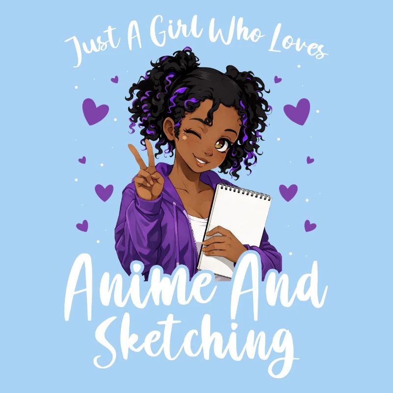 Nur Ein Mädchen, Das Anime Liebt Und Afro Zeichnet