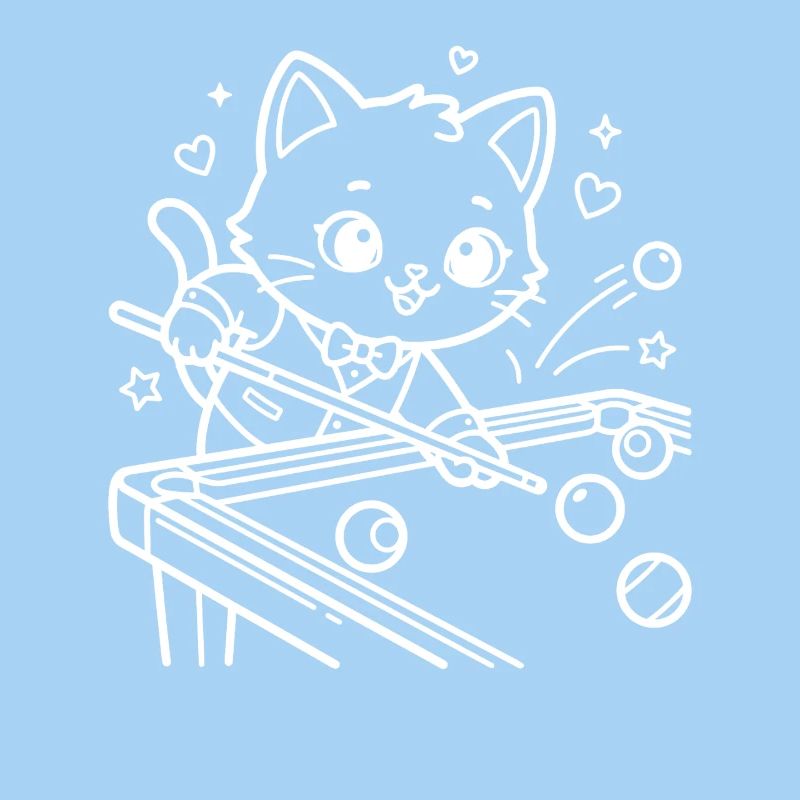 Billard Kawaii Katze Queue Sport