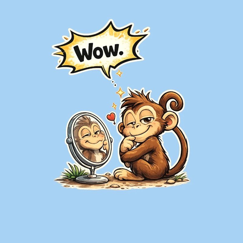 Funny Monkey Wow Saying Gift