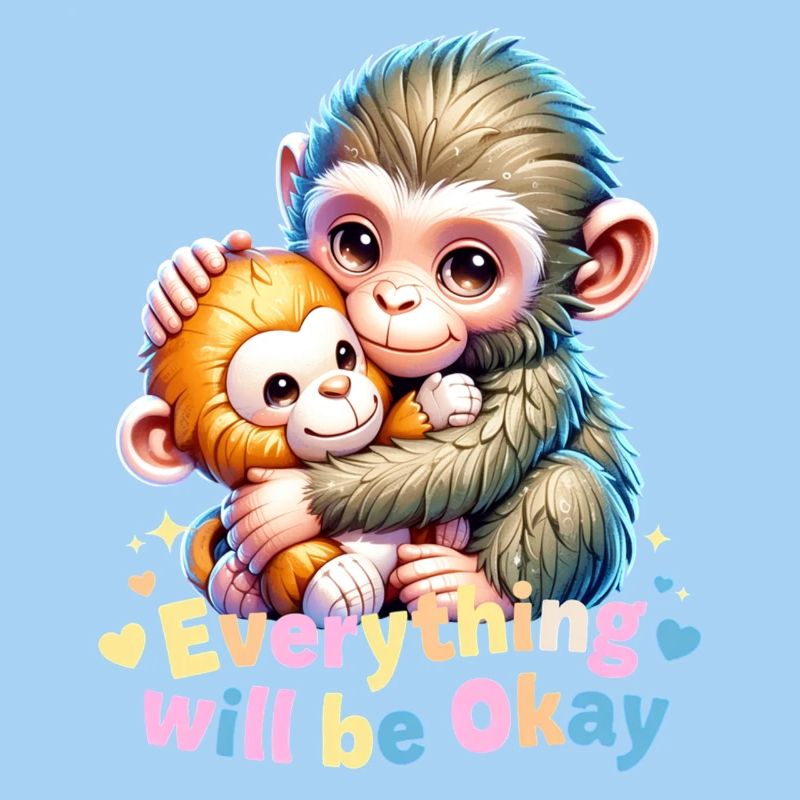 Everything Will Be Okay Monkey Hug
