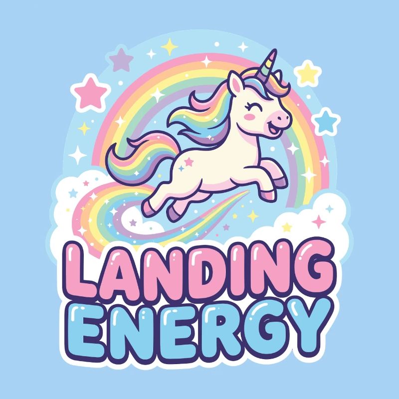 Landing Energy Unicorn Rainbow