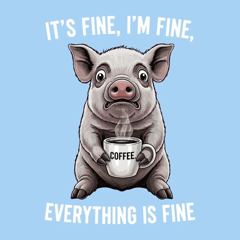 Its Fine Im Fine Kaffee Schwein Humor
