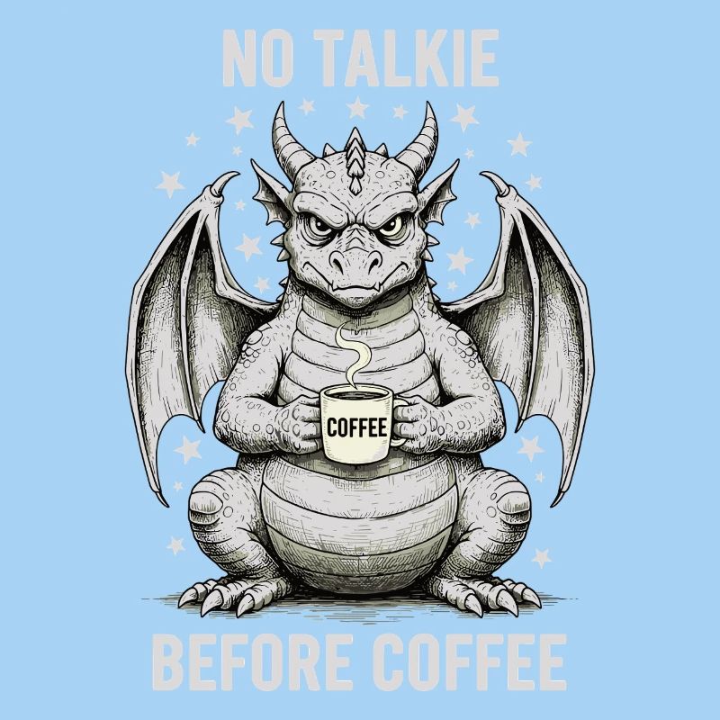 No Conversation Before Coffee Lover Dragon