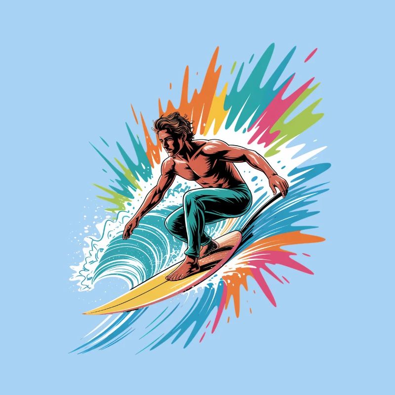 Aquarelles surfeuses colorées, éclaboussures, graffiti