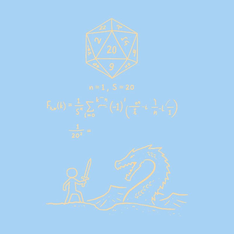 D20 Dice Probability Shirt RPG Nerd Math Fantasy 