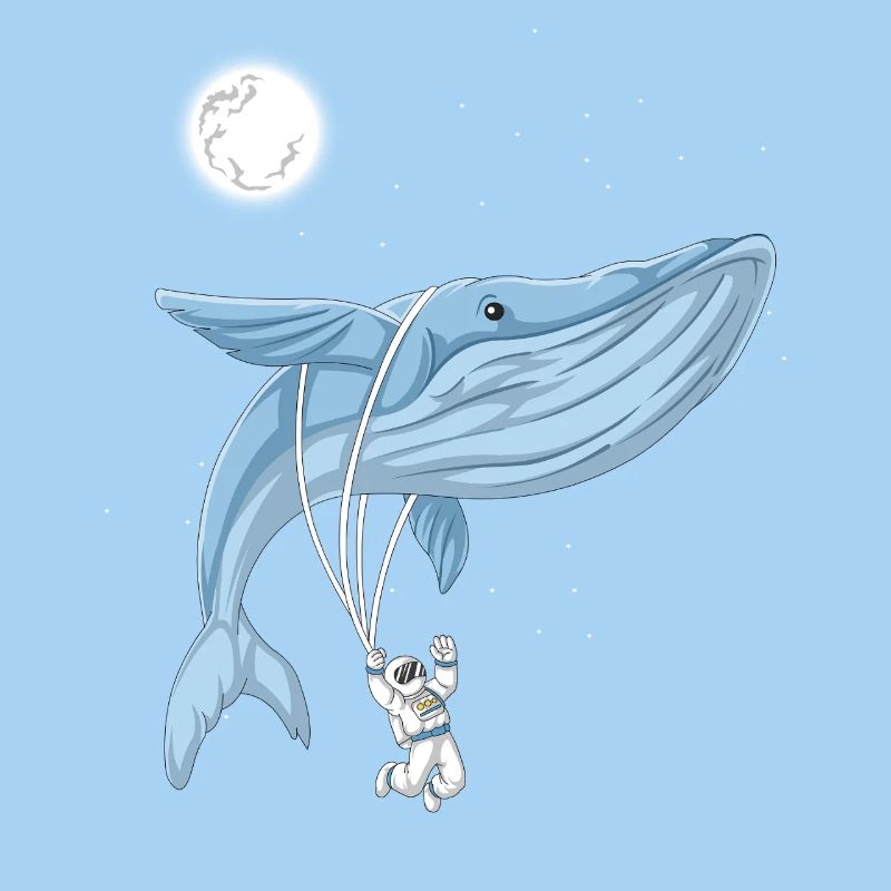 Astronaute baleine spatiale volant dans un rêve galactique