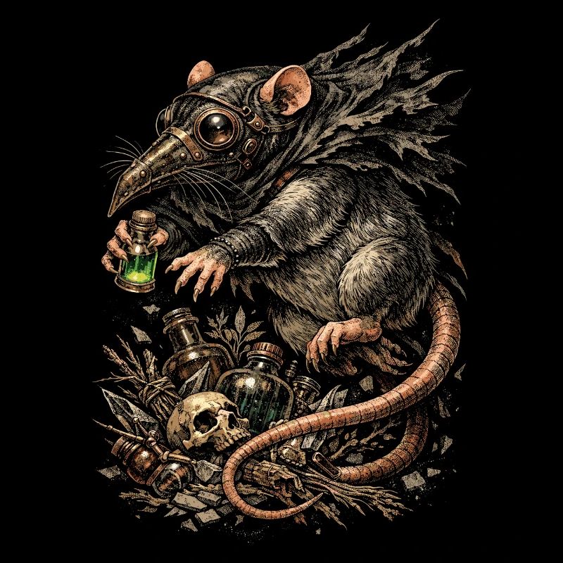 Maison de Rats Colorés Maison Spéciale Médecin de la Peste des Rats