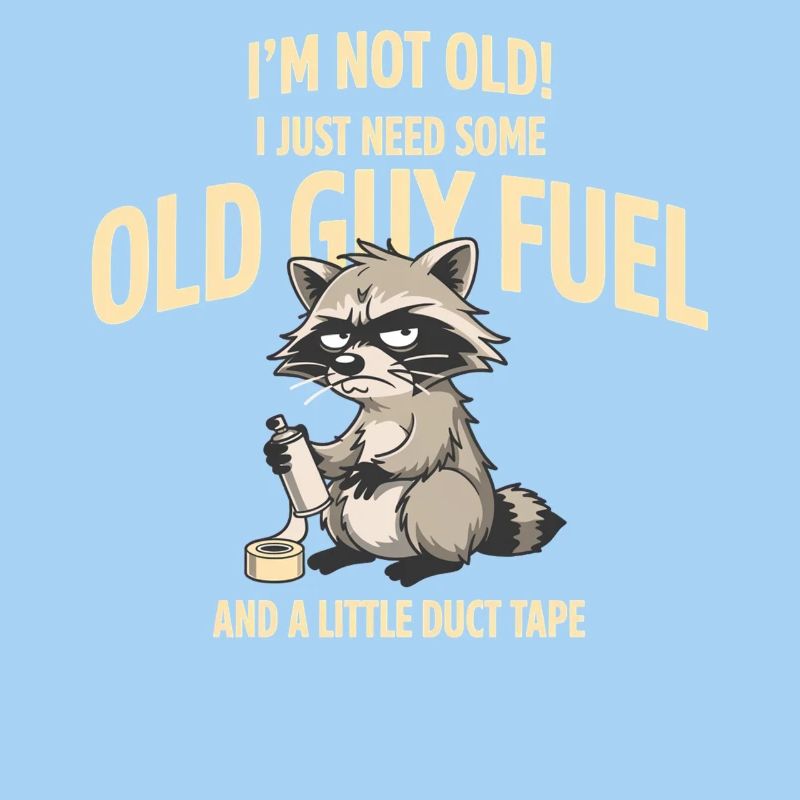 Grumpy Raccoon Old Guy Fuel Tee