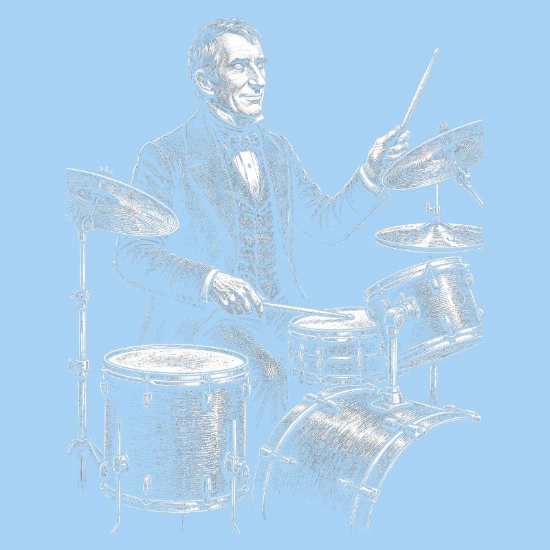 William Henry Harrison plays drums