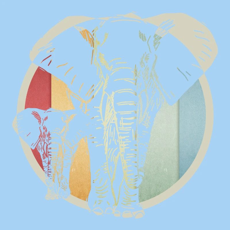 Bunter retro Elefant