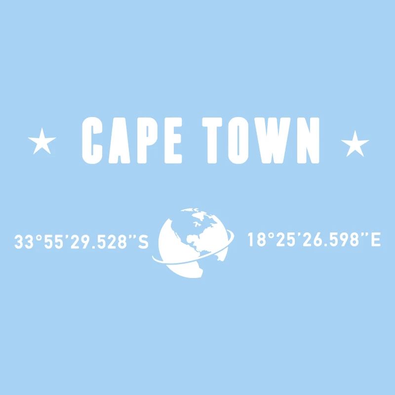 Cape Town Coordinates White Typography