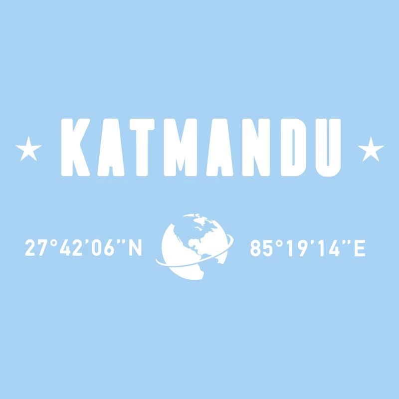 Kathmandu Nepal Coordinates Planet Earth White
