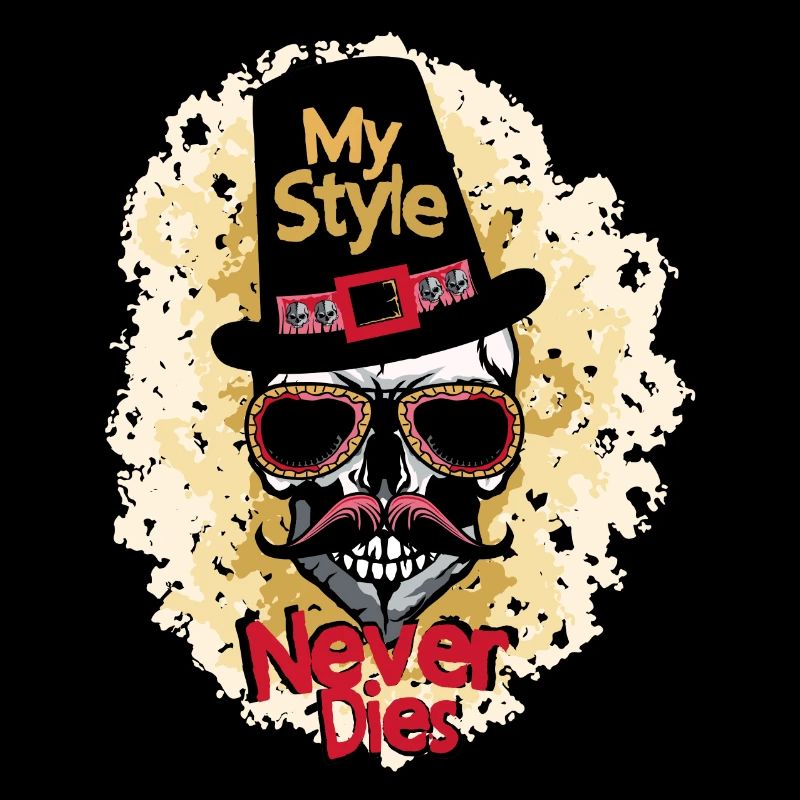 Kopf des Todes Hipster Schnurrbart Sonnenbrille c