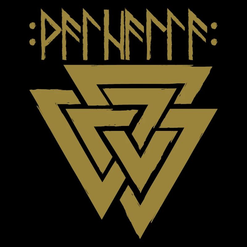 Valhalla in Runen mit Valknut, Symbol von Odin
