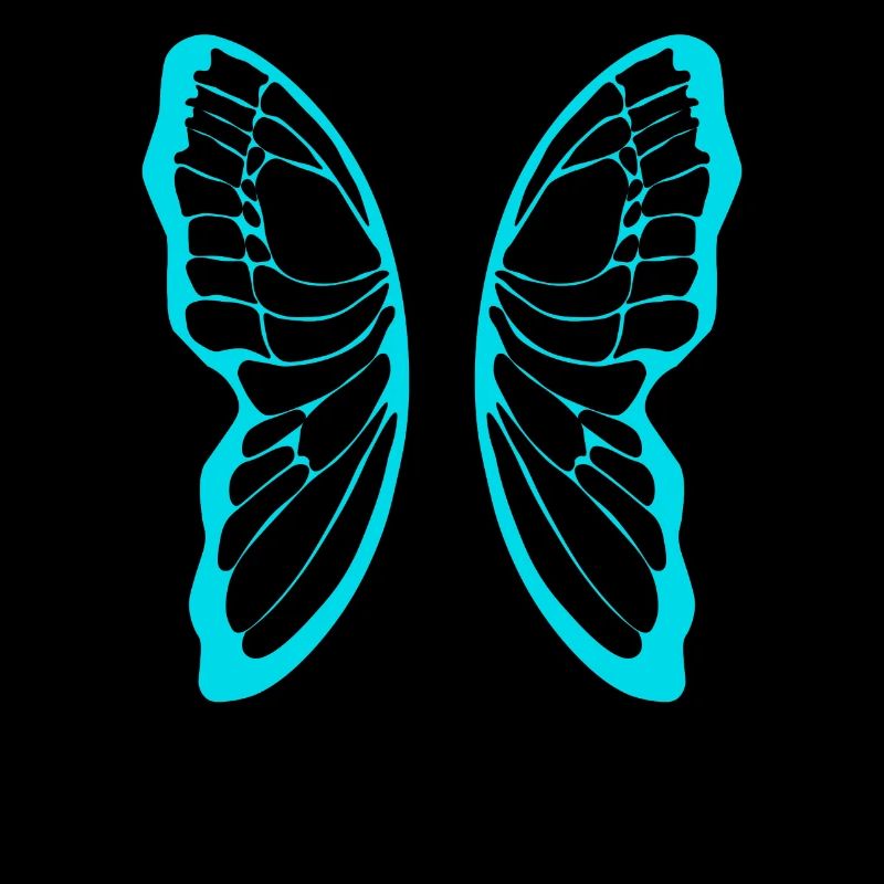 Turquoise butterfly wing pattern on black