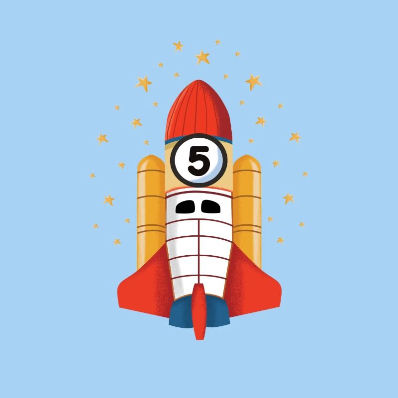 5th Birthday Party Rocket Ship Outer Space Gift