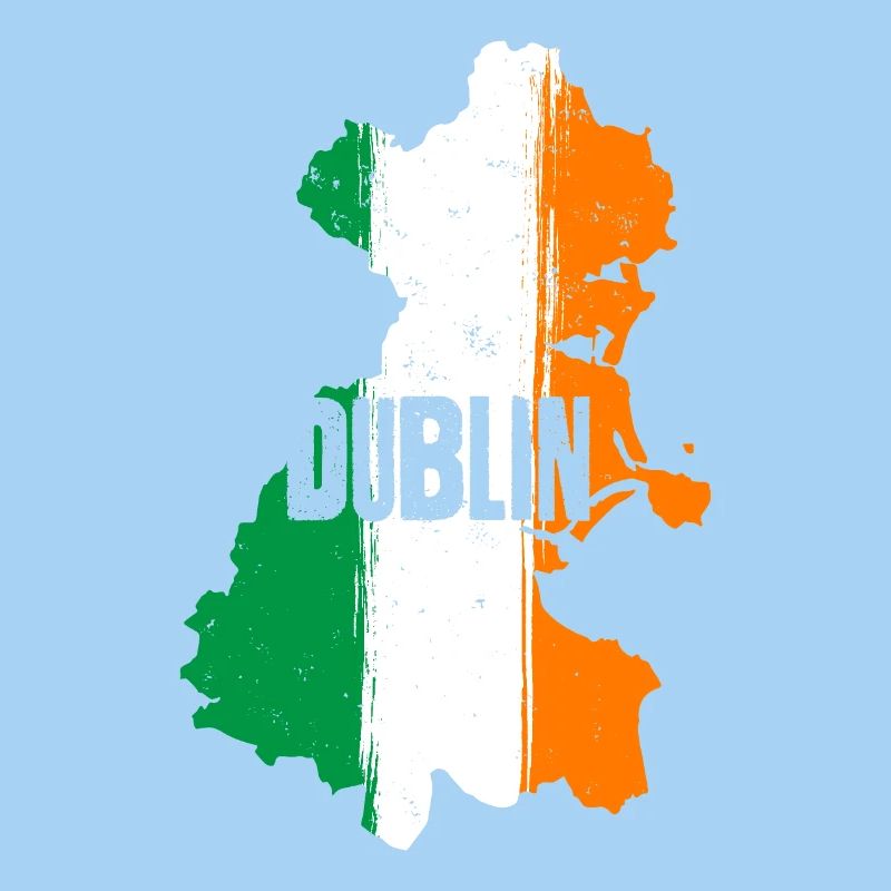 | du comté de Dublin, Irlande Contour de la carte du drapeau