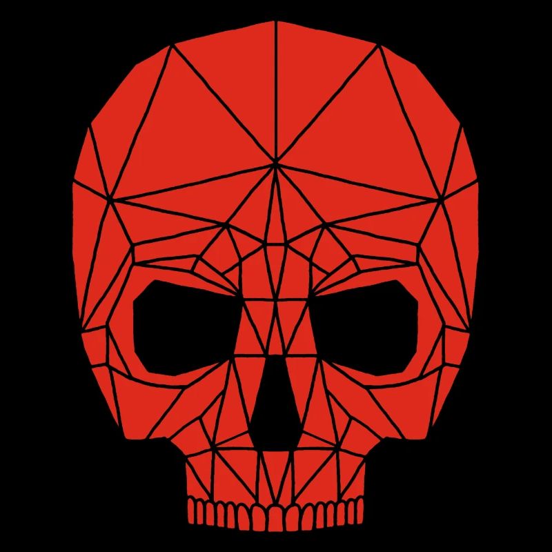 Red robotic skull