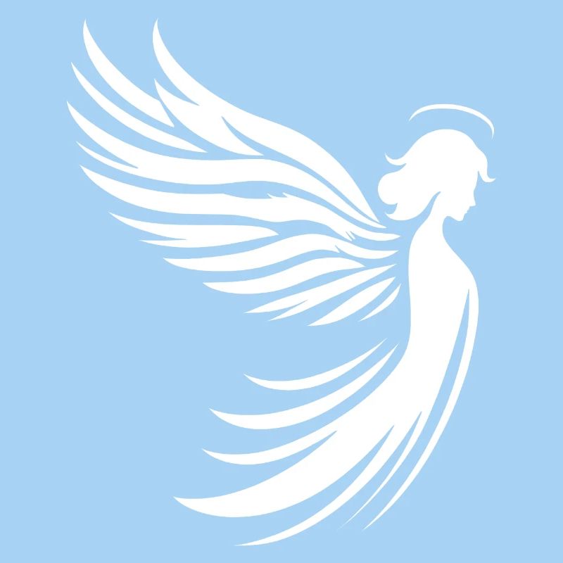 Un ange avec des ailes et une silhouette de halo
