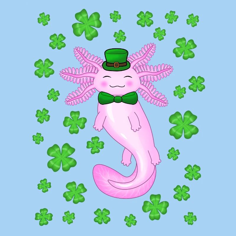 Axolotl de la Saint-Patrick rose
