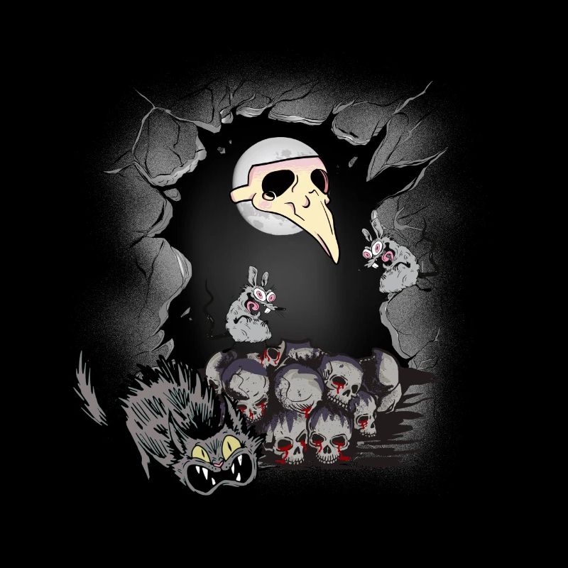 Effrayant Halloween Chat Médiéval Peste Chats