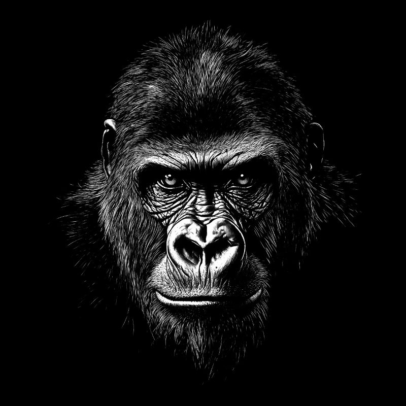 Gorille Portrait Faune Faune Jungle Singe